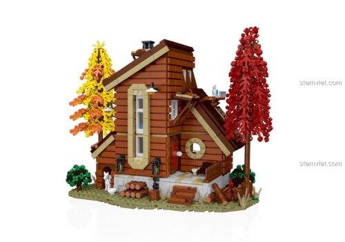 Ảnh hộp sản phẩm đồ chơi xếp hình XMORK 031073, mô hình Cabin trong rừng với 1668 mảnh ghép, giá tốt.