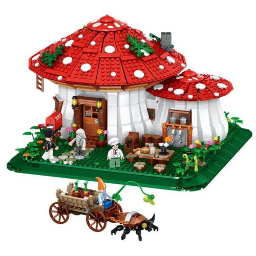 Ảnh hộp sản phẩm bộ lắp ghép Ngôi Nhà Nấm ZHEGAO 01016, một món quà giá tốt cho bé gái 6 tuổi.