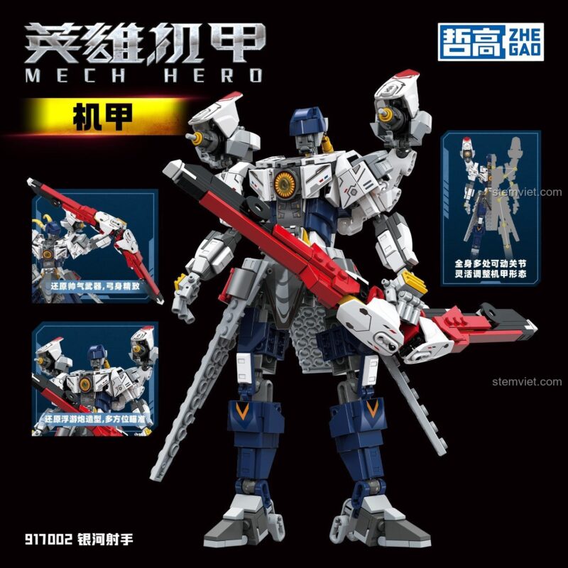 Mech Hero ZHEGAO Anh Hùng Cơ Giáp Xạ Thủ Ngân Hà 917002, Xạ thủ Ngân Hà 917002 đồ chơi mô hình người máy chiến đấu cho bé trai 6 tuổi