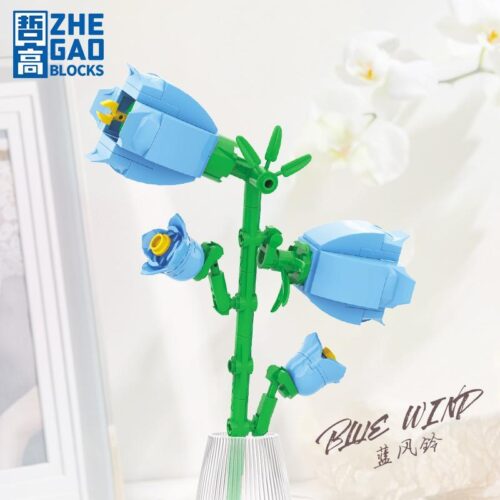 Bộ lắp ghép ZHEGAO DS1009 Hoa Chuông Xanh. Món đồ chơi mô hình hoa bất tử giá rẻ cho bé gái 6 tuổi, rèn luyện sự khéo léo và cảm nhận thẩm mỹ.