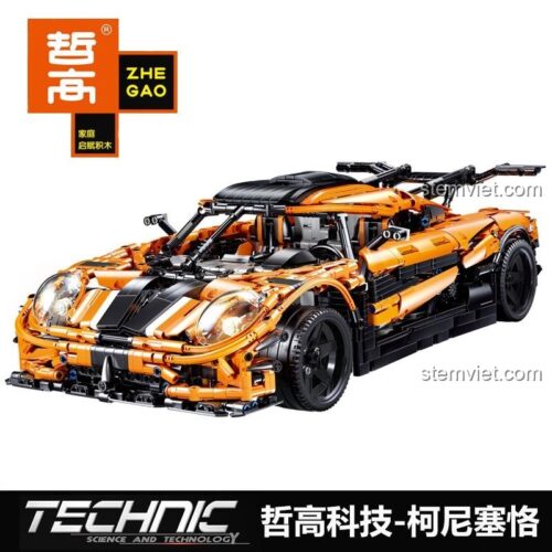 Đồ chơi mô hình Hypercar Koenigsegg One:1 ZHEGAO QL0416, bộ xếp hình 3055 chi tiết, chất lượng cao giá tốt.