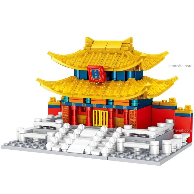 Mô hình Điện Thái Hòa ZHEGAO QL0974, một phần của bộ lắp ráp Tử Cấm Thành thu nhỏ.