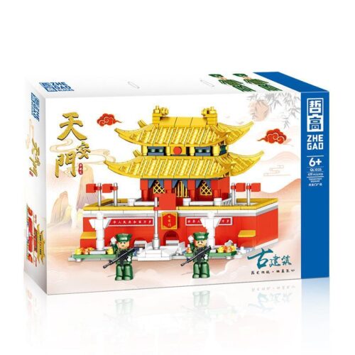 Hộp bộ lắp ghép ZHEGAO QL1025 Thiên An Môn, đồ chơi mô hình kiến trúc cho bé trai 6 tuổi, giá rẻ
