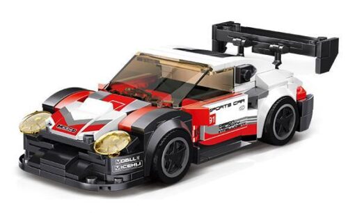 Bộ lắp ráp AchKo 50023 Porsche 911 RSR, mô hình xe đua thể thao màu trắng đỏ, phù hợp bé trai 6 tuổi, giá tốt.