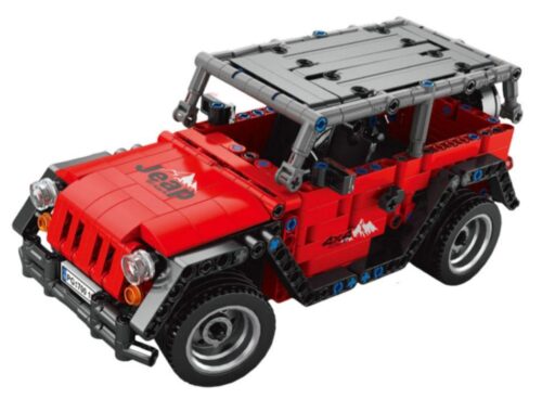 Mô hình xe Jeep địa hình điều khiển từ xa AchKo 70015 màu đỏ, một bộ lắp ráp hấp dẫn cho bé trai 6 tuổi.