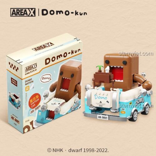 Hộp bộ lắp ghép AREA-X AB-001 Domo-kun Phiêu Lưu: Xe Cổ Điển, đồ chơi xây dựng AB001 chất lượng cao