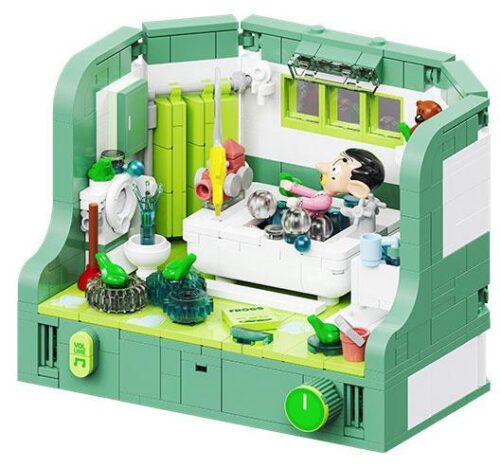 Mô hình Mr. Bean AB 0039, bộ lắp ghép cảnh phòng tắm hài hước của Mr. Bean cho con trai 14 tuổi, giá rẻ.