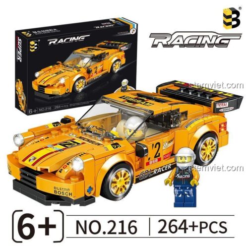 Hộp đồ chơi mô hình Siêu xe Porsche 911 216, quà tặng sinh nhật cho con trai 6 tuổi
