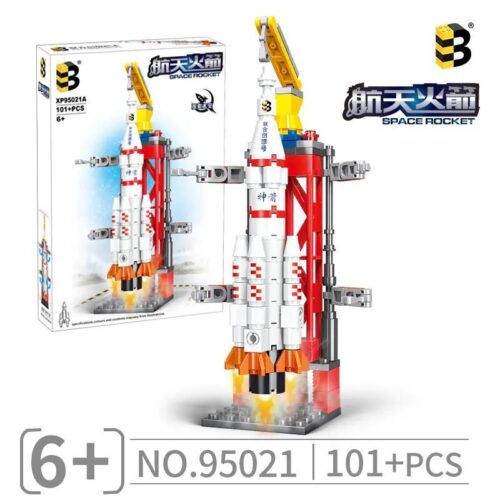 Bộ lắp ghép Tên lửa vũ trụ mini B-Brand 95021 giá tốt cho bé trai 6 tuổi khám phá vũ trụ, phát triển tư duy.