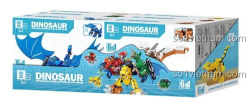 Hộp đồ chơi lắp ráp Mecha Khủng Long 6 trong 1 QL0209, món quà sinh nhật ý nghĩa cho con trai.