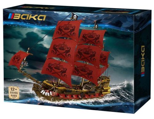 BAKA 33306 Tàu Hải Tặc Nữ Hoàng Anne Báo Thù, bộ lắp ghép 4469 mảnh ghép khổng lồ, đồ chơi mô hình cho bé trai 6 tuổi, giá tốt