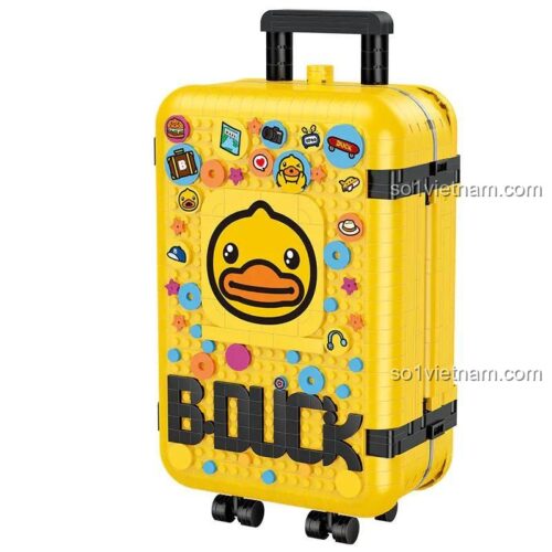 Mô hình vali B.Duck Travel Suitcase BALODY 21061, có bánh xe và tay kéo, tái hiện các địa danh London, 1499 mảnh, cho bé gái