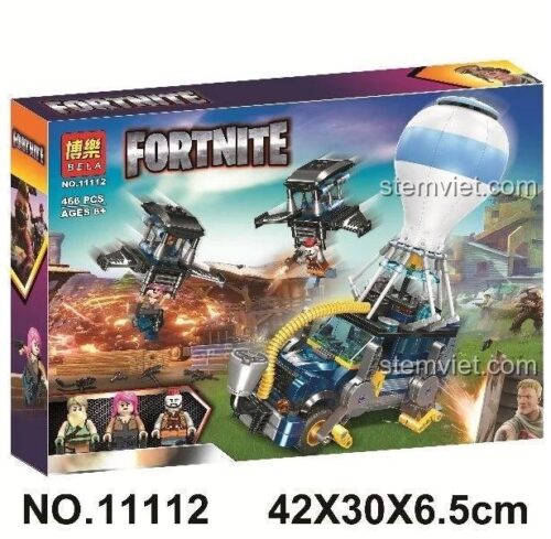 Hộp đồ chơi xếp hình Bela 11112 Battle Bus Fortnite, món quà giá rẻ cho bé trai yêu thích game.