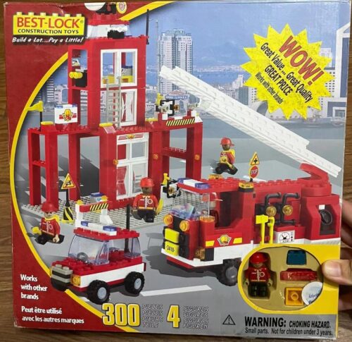 Hộp bộ lắp ráp Trạm Cứu Hỏa Best-Lock BL-300, đồ chơi xếp hình giá rẻ cho bé trai 6 tuổi, gồm 300 chi tiết.