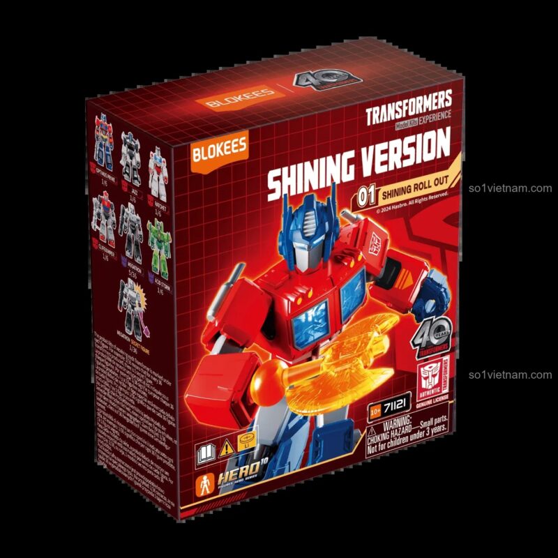 Hộp sản phẩm mô hình lắp ráp BLOKEES Transformers Shining Version Optimus Prime