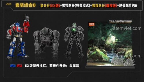 Bộ lắp ráp Blokees 71147 Transformers Beyond Edition, bao gồm Optimus Prime EX, Primal Dạng Thú, Primal Dạng Đêm và phụ kiện, đồ chơi mô hình cho bé trai 10 tuổi.
