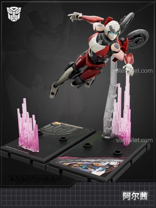 Robot biến hình Arcee Blokees 71152 trong tư thế hành động, thể hiện khớp cử động linh hoạt, đồ chơi mô hình chất lượng cao cho bé gái.