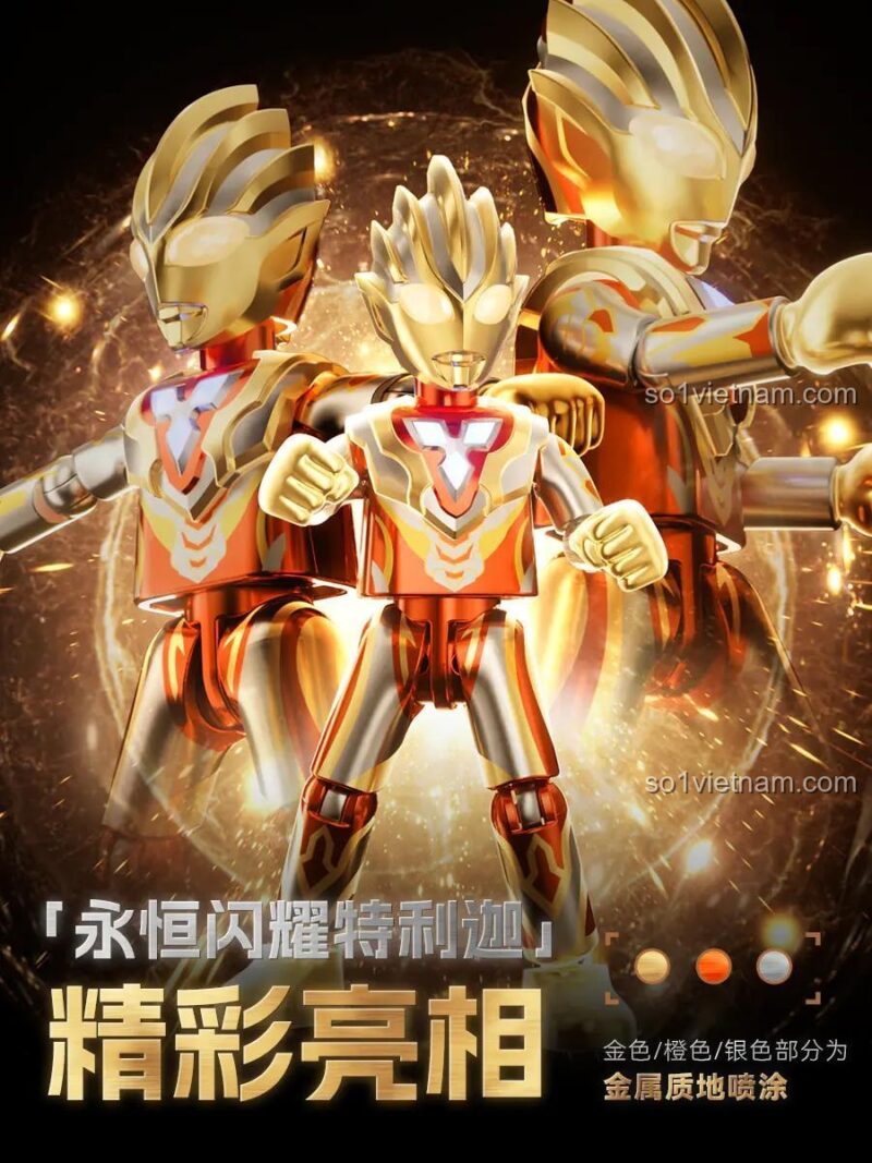 Mô hình Ultraman Tiga phiên bản kim loại