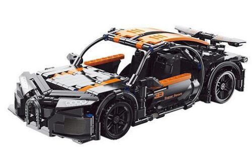 Bộ lắp ráp Bugatti Chiron BMRBT 11004 siêu xe thể thao màu đen cam, đồ chơi mô hình cho bé trai 6 tuổi, giá tốt.