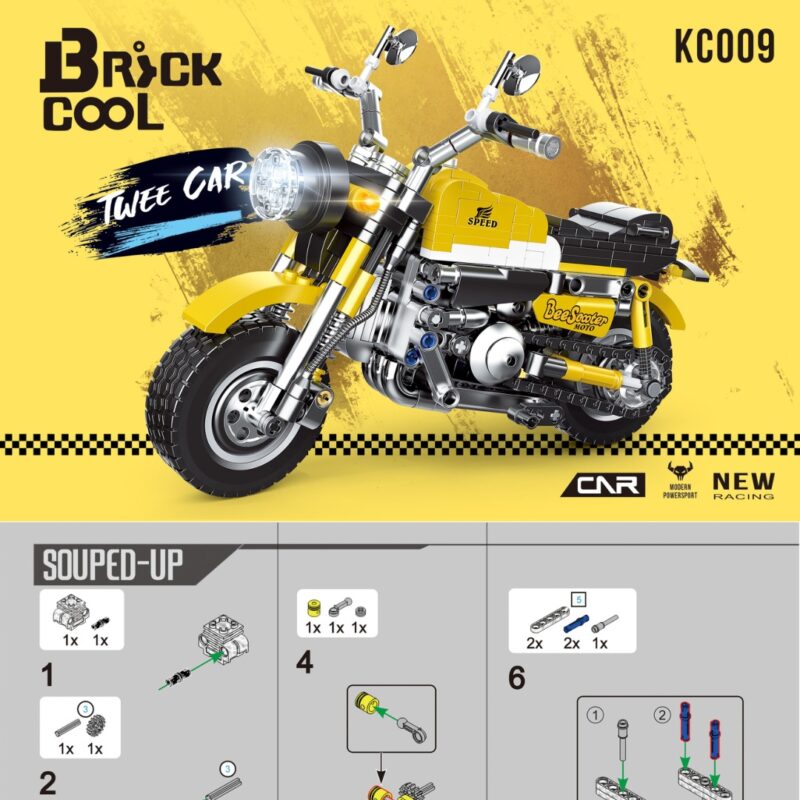 Xe máy BeeScooter MOTO BrickCool KC009 sách lắp ghép BrickCool 9 Xe máy mô hình