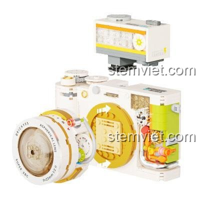 Mô hình Máy Ảnh Lắp Ráp Brickyes 2163, đồ chơi mô hình Máy Ảnh Retro với cơ chế bánh răng độc đáo, giúp bé phát triển tư duy logic.