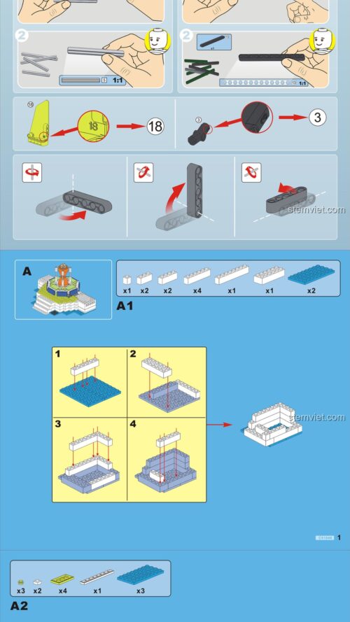 Vòng Quay Ngựa Gỗ CaDA C51046/Vòng quay ngựa gỗ CaDA C51046/Vòng quay ngựa gỗ/Đu quay ngựa gỗ CaDA 51046/hướng dẫn lắp ghép CaDA 51046 Vòng Quay Ngựa Gỗ C51046
