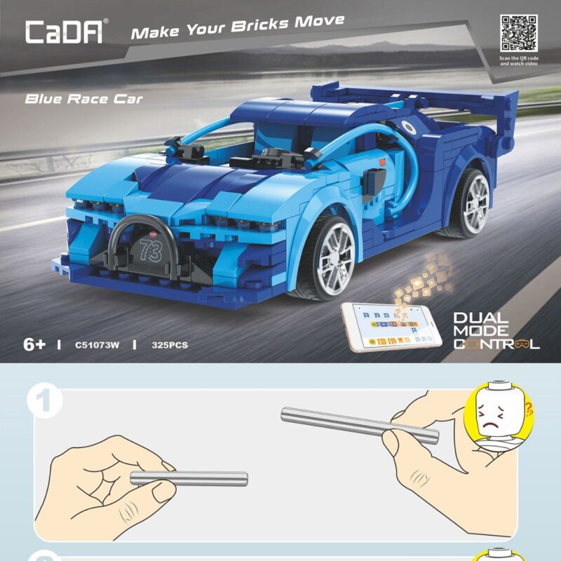 Xe Đua Thần Tốc Blue Race Car CaDA C51073 sách lắp ghép CaDA C51073 Xe đua lập trình