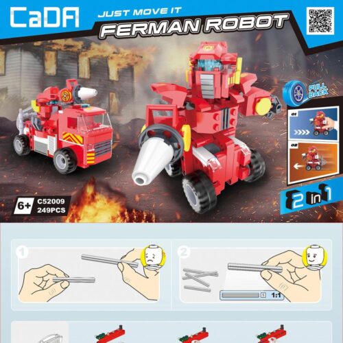 Robot Ferman Biến Hình Xe Cứu Hỏa CaDA C52009 hướng dẫn lắp ráp CaDA 52009 Robot Ferman Biến Hình Xe Cứu Hỏa