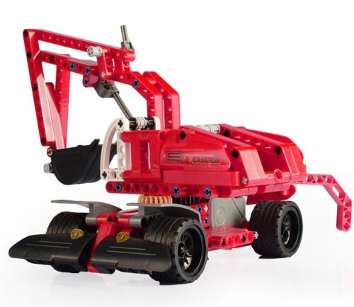 Bộ đồ chơi Máy xúc CaDA C52012 màu đỏ, động cơ kéo lùi mạnh mẽ, phù hợp cho bé trai 6 tuổi, giá tốt.