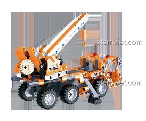 Mô hình Xe Cẩu Công Trình Double Eagle C52013 với 272 chi tiết, cần cẩu nâng hạ, móc cẩu hoạt động, đồ chơi lắp ráp cho bé trai.