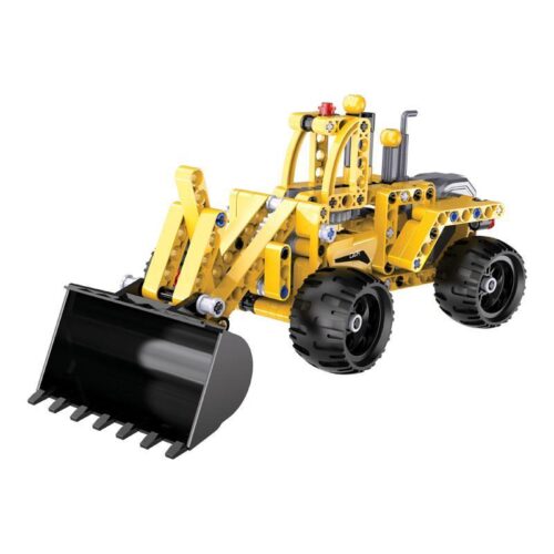 Bộ lắp ghép CaDA C52014 Xe xúc lật bánh lốp màu vàng đen, đồ chơi mô hình xe công trình xúc lật có động cơ kéo lùi, cơ cấu nâng hạ và xúc đổ linh hoạt, phù hợp cho bé trai 6 tuổi, giá tốt.