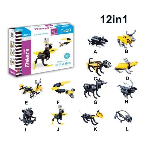 Bộ lắp ghép 12 Con Giáp CaDA C53010 395 mảnh, đồ chơi lắp ráp Động vật biến hình, phù hợp bé 6 tuổi, giá tốt