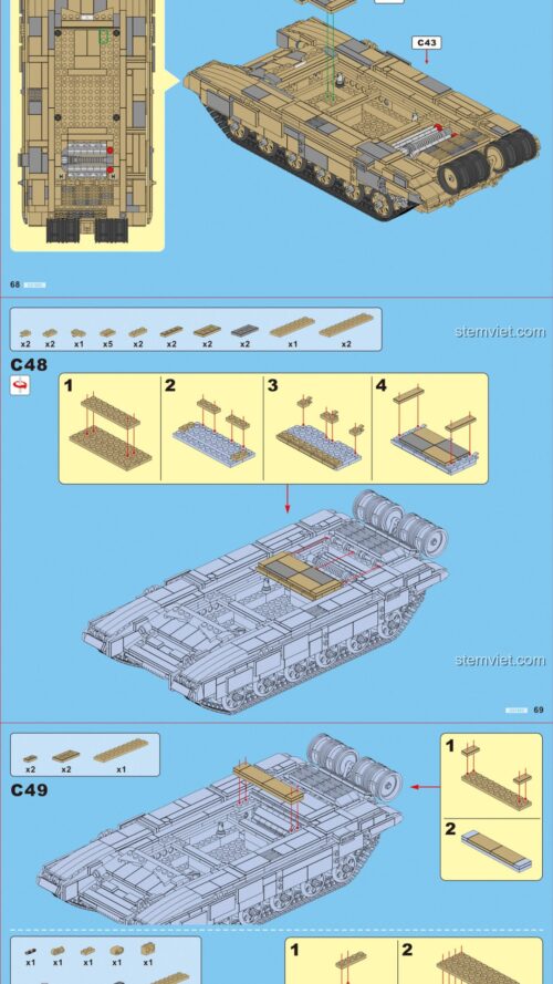 Mô hình xe tăng T-90 CaDA C61003 hướng dẫn CaDA C61003 Xe tăng quân đội T-90 tỉ lệ 1:10