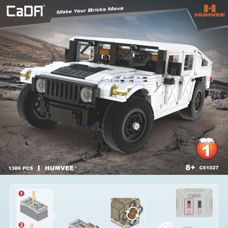 Xe Địa Hình Humvee 1:12 CaDA C61027 hướng dẫn lắp ráp CaDA 61027 Xe địa hình Humvee sách lắp ghép CaDA C61027 Xe Địa Hình Humvee 1:12 PDF gốc chất lượng cao