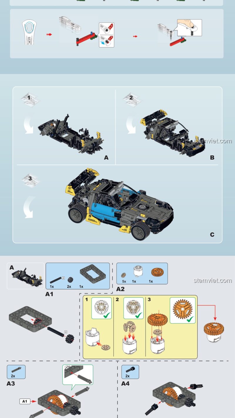 Xe Off-road Cyberpunk CaDA C62002 hướng dẫn lắp ghép CaDA 2002 Mô Hình Xe Tương Lai