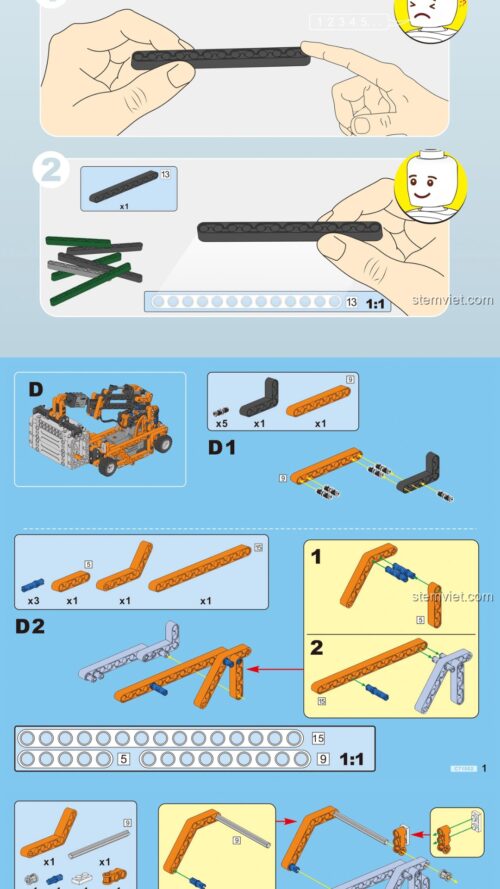 Sách Hướng Dẫn Lắp Ráp CaDA C71002 Xe công trình bến cảng - Hướng dẫn lắp ghép CaDA C71002 Bộ ráp kỹ thuật 10 trong 1