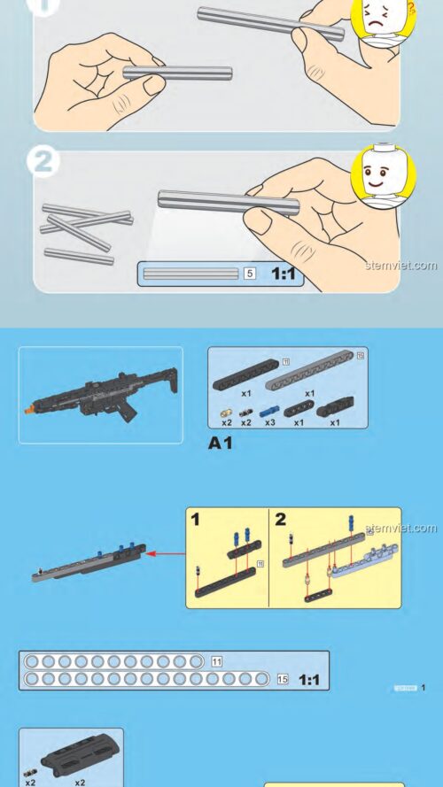 Mô hình súng MP5 CaDA C81006 hướng dẫn lắp ráp CaDA 81006 Mô hình súng MP5