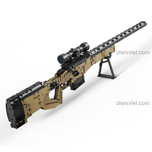 Bộ lắp ráp Súng bắn tỉa CaDA C81053, đồ chơi mô hình súng trường bắn tỉa Double Eagle, 978 mảnh, góc nhìn từ trên xuống.