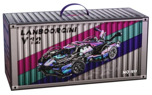 CaDA Lamborghini V12 Vision Gran Turismo bộ lắp ghép xe đua màu đen tím hồng xanh dương