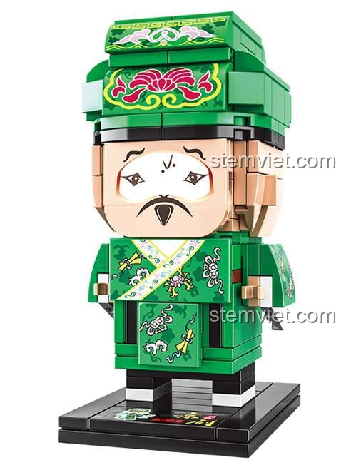 Mô hình BrickHeadz Văn Sửu Kinh Kịch CAYI 10037, đồ chơi lắp ghép nhân vật Kinh Kịch cho bé 6 tuổi, chất lượng cao.