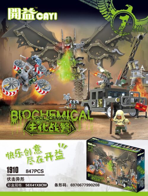 Bộ lắp ghép Biệt Đội Sinh Hóa, đồ chơi lắp ráp Xe Quân Sự, đồ chơi mô hình Quái Vật Dị Hình CAYI 1910 847 mảnh cho bé trai 6 tuổi, giá tốt