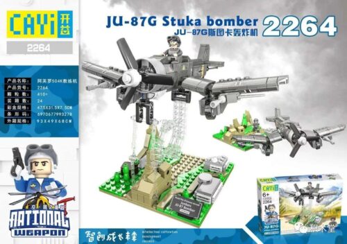 Bộ lắp ghép Máy bay ném bom JU-87G Stuka CAYI 2264, đồ chơi mô hình máy bay quân sự Stuka cho con trai 6 tuổi, giá tốt.