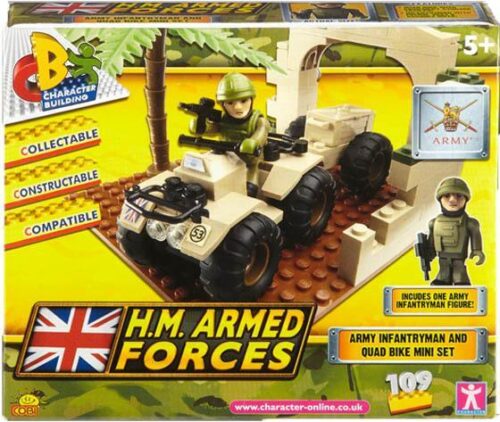 Bộ lắp ráp Character Building 03854 Xe Địa Hình Quân Đội Mini giá rẻ cho bé trai 5 tuổi, tương thích LEGO®
