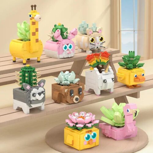 Bộ đồ chơi chậu cây động vật Chizao She 220708, bộ lắp ghép mô hình động vật dễ thương, phù hợp cho con gái 6 tuổi, giá tốt.
