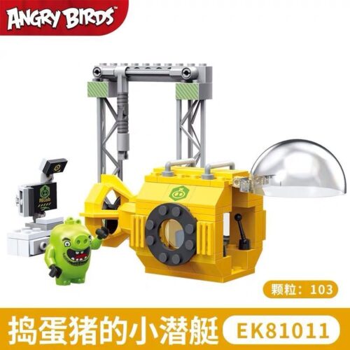Bộ lắp ghép Tàu ngầm của Đảo Đản Trư COGO 81011 cho bé trai 5 tuổi, đồ chơi lắp ráp giá tốt, mô hình lợn xanh Angry Birds.