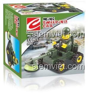 Hộp đồ chơi lắp ráp Companion 104 Xe Rà Phá Mìn, đồ chơi mô hình Xe Công Binh Rà Mìn cho bé trai 5 tuổi, giá tốt.