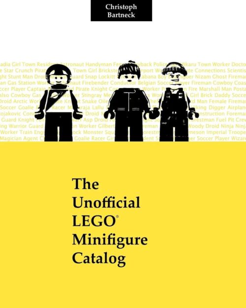 Sách Danh Mục Minifigure LEGO® CreateSpace ISBN9781482528930, bìa sách màu vàng với hình ảnh các minifigure đen, hướng dẫn sưu tầm cho người hâm mộ LEGO® 12 tuổi, giá tốt.