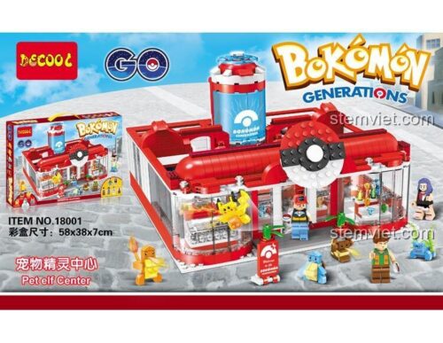 Hộp bộ lắp ráp Trung tâm huấn luyện Pokemon Decool 18001, đồ chơi xếp hình cho bé gái 6 tuổi, giá tiết kiệm