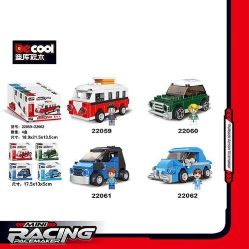 Bộ đồ chơi lắp ráp Decool 22059 Xe Volkswagen T1 Đua Tốc Độ với động cơ kéo lùi, phù hợp cho con trai 16 tuổi trở lên, giá tốt.