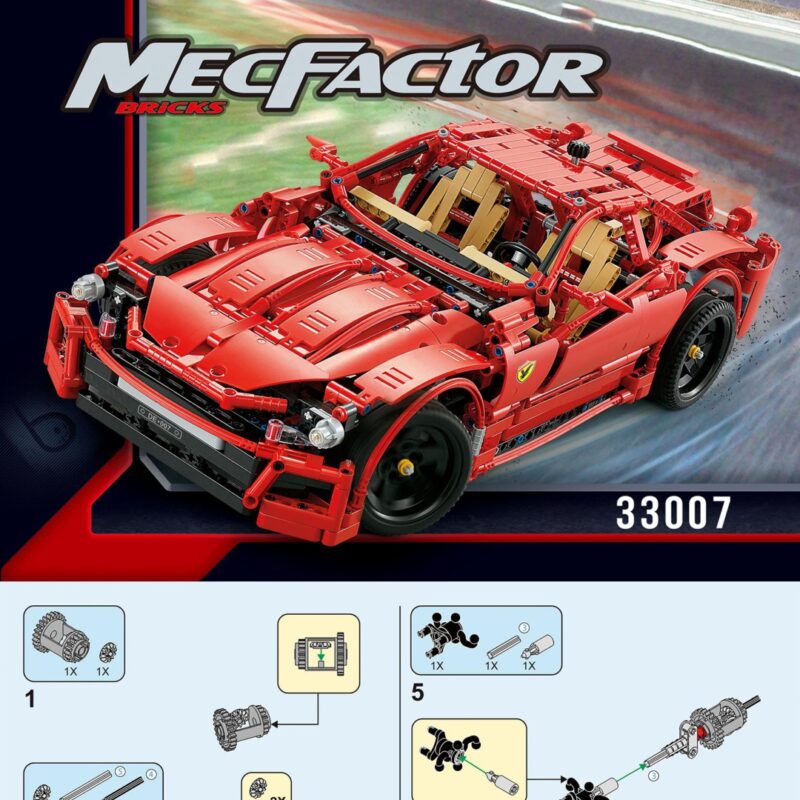 Siêu xe Ferrari Đỏ Rực DECOOL 33007 hướng dẫn lắp ráp DECOOL 33007 Xe đua Ferrari